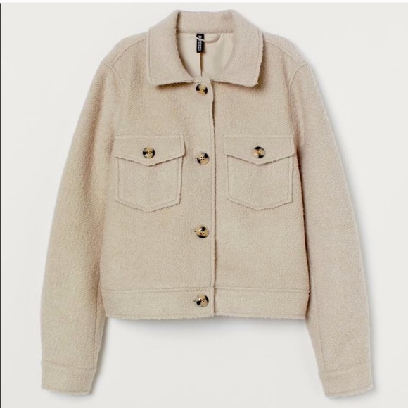 COPY - Beige wool cropped jacket - Picture 1 of 2